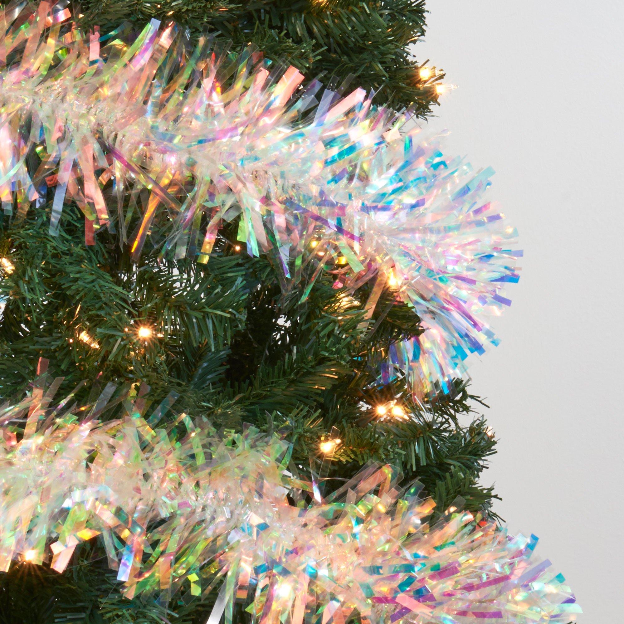 Iridescent Christmas Tinsel Garland, 9ft